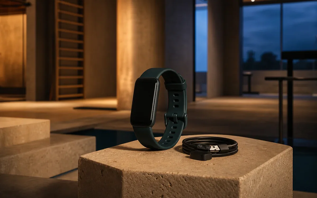 Bracelet connecté de sport noir et bleu nuit
