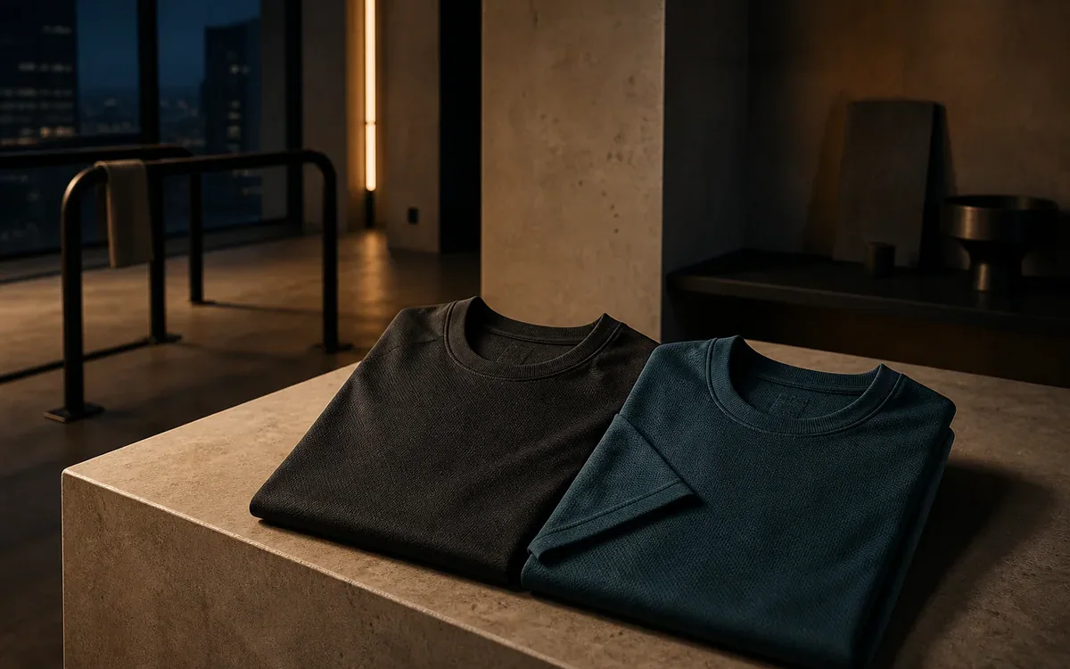 T-shirts de sport techniques noir et bleu nuit