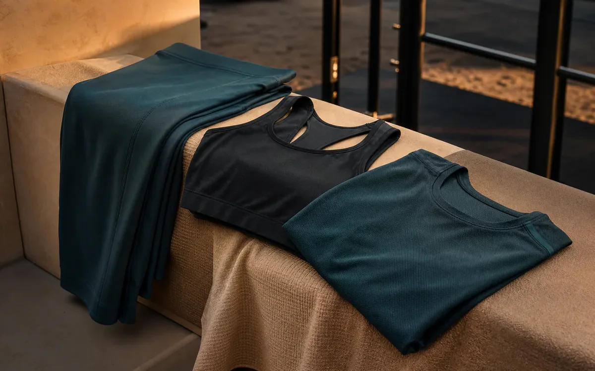 Vêtements de sport techniques noirs et bleu nuit