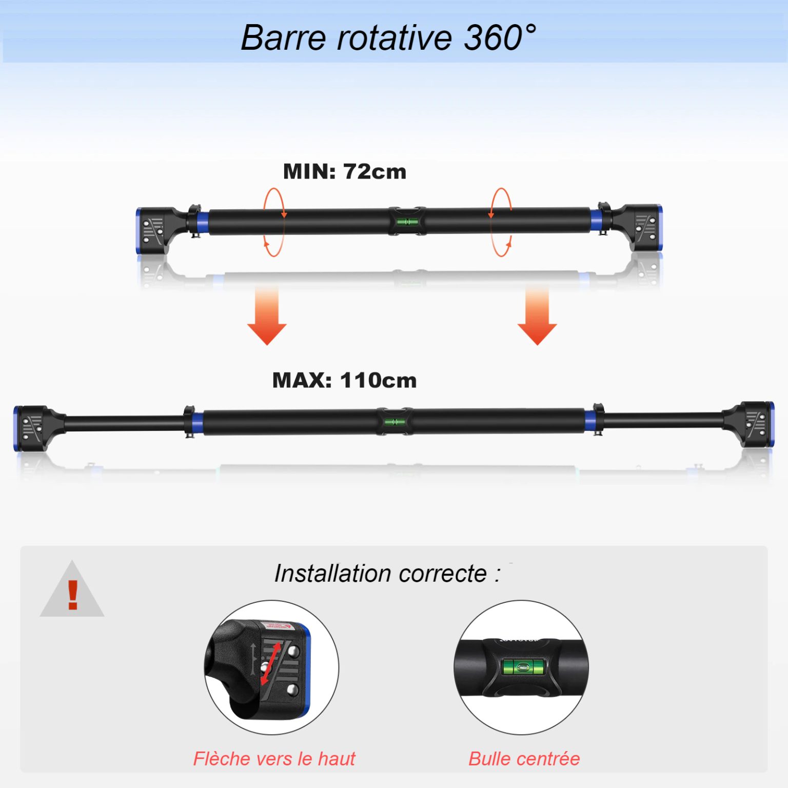 Gym1 Ensemble de 6 pièces pour salle de sport de porte pour enfants, comprend une balançoire sensorielle de porte, une barre de traction intérieure pour adultes, des anneaux, une trapèze suspendue