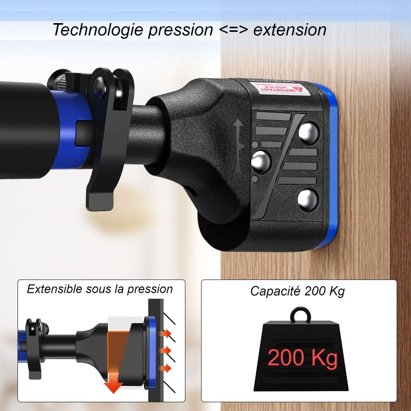Technologie pression extension Barre De Traction Porte Appartement B11724 (72-110 cm) | WO-Calisthenics