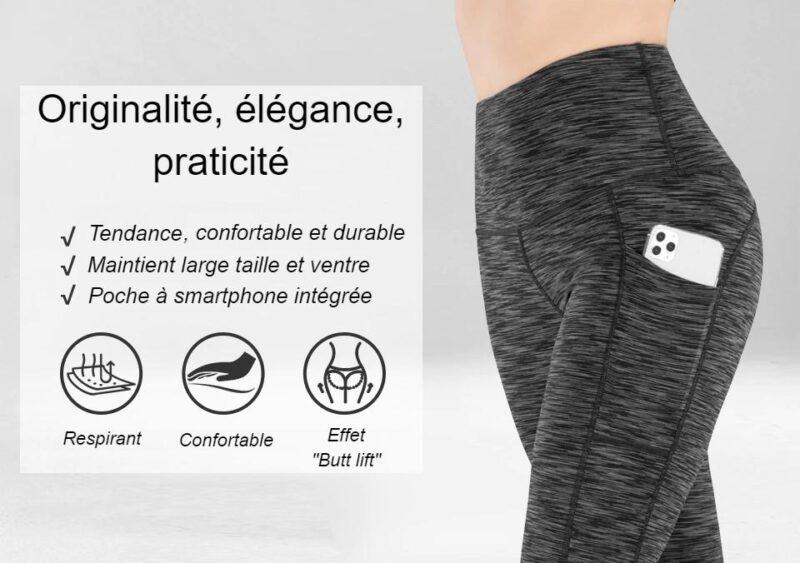 Avantages Legging Avec Poche Portable L135590 Gris | WO-Calisthenics