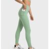 Legging De Sport Femme Avec Poches L14035 Vert 3 | WO-Calisthenics