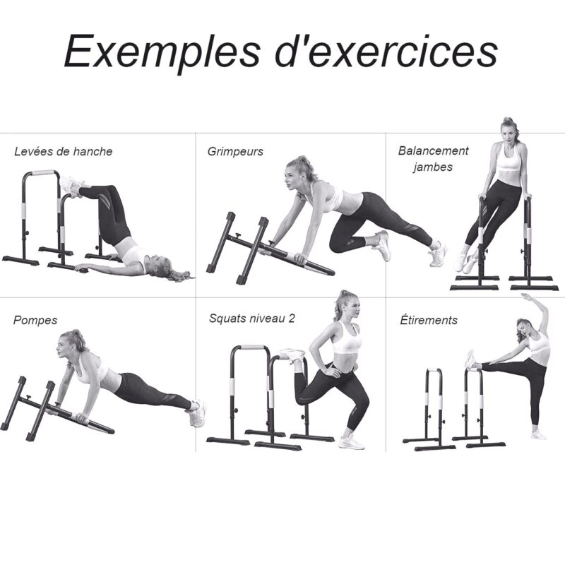 Exemple exercices Dimensions Barres De Dips B15977 | Workout-calisthenics.com