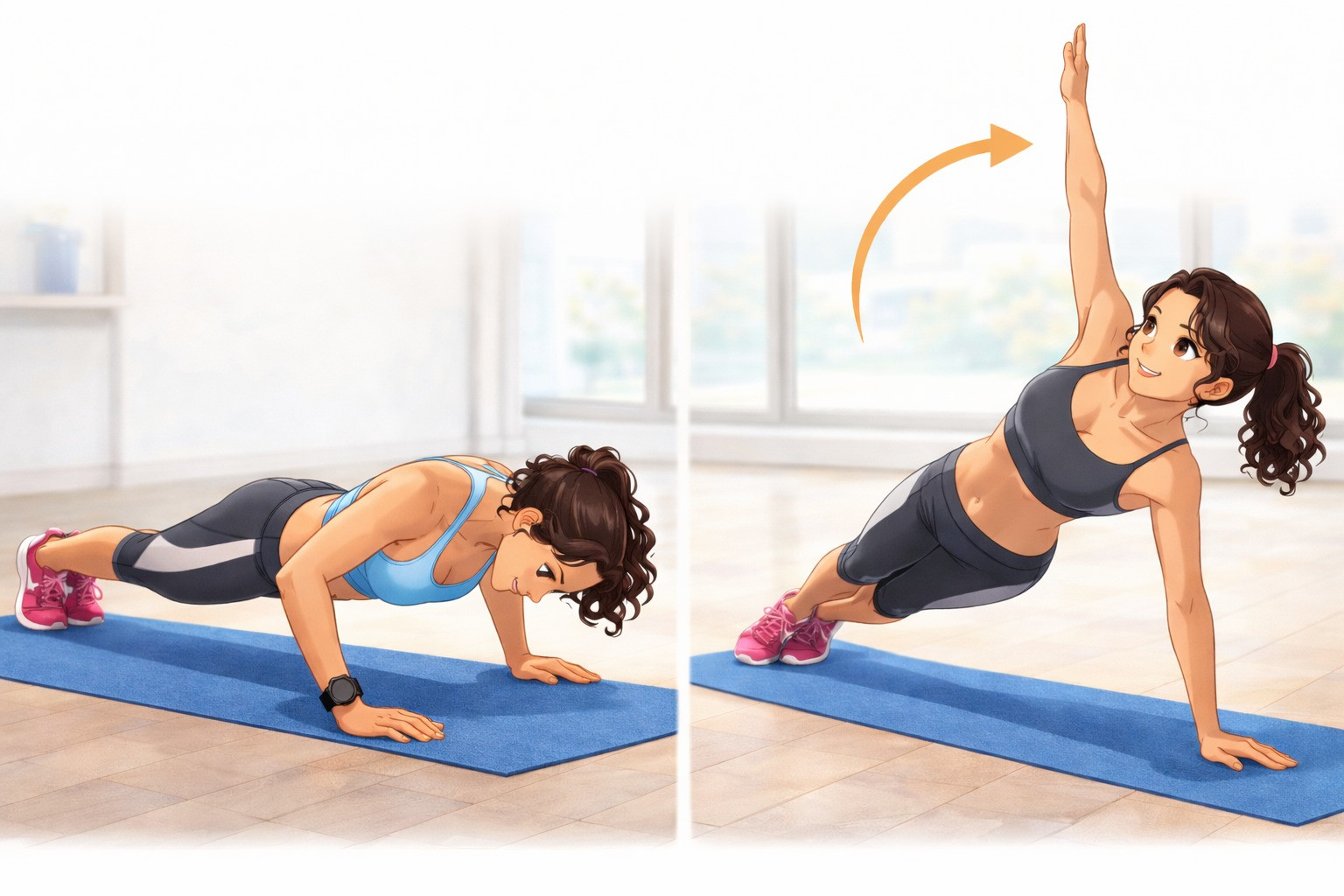 exercices dos sans matériel 14 | WO-Calisthenics Exercice Dos Sans Matériel - Naïa Pompes Rotation -- WO-Calisthenics