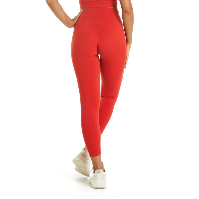 Legging De Sport Rouge L16993 - Vue arrière | WO-Calisthenics