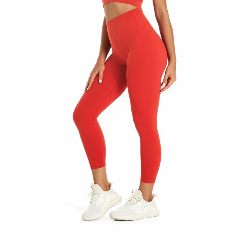 Legging De Sport Rouge L16993 - Vue profil gauche | WO-Calisthenics