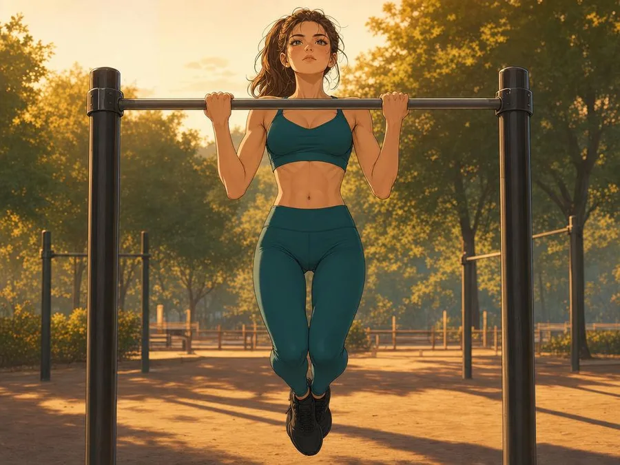 | WO-Calisthenics Traction (pull-up) : menton au-dessus de la barre, prise en pronation, épaules basses — WO-Calisthenics