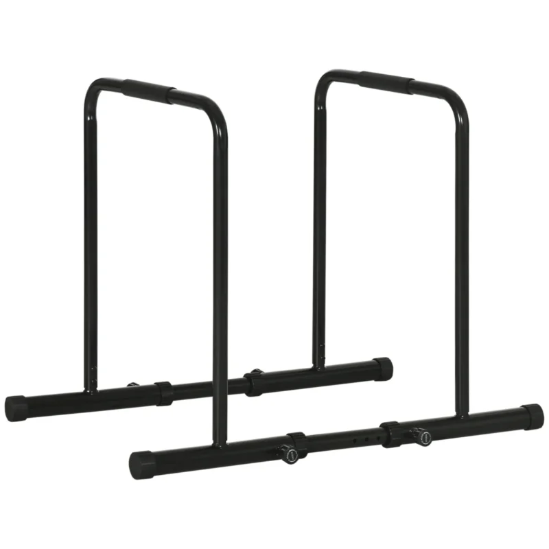 Dips barres parallèles réglables DipsDeep, station acier noir — WO-Calisthenics