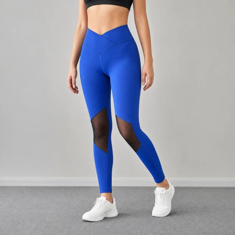 legging poche 7 | WO-Calisthenics Legging Poche Latérale L13002 Bleu | WO-Calisthenics