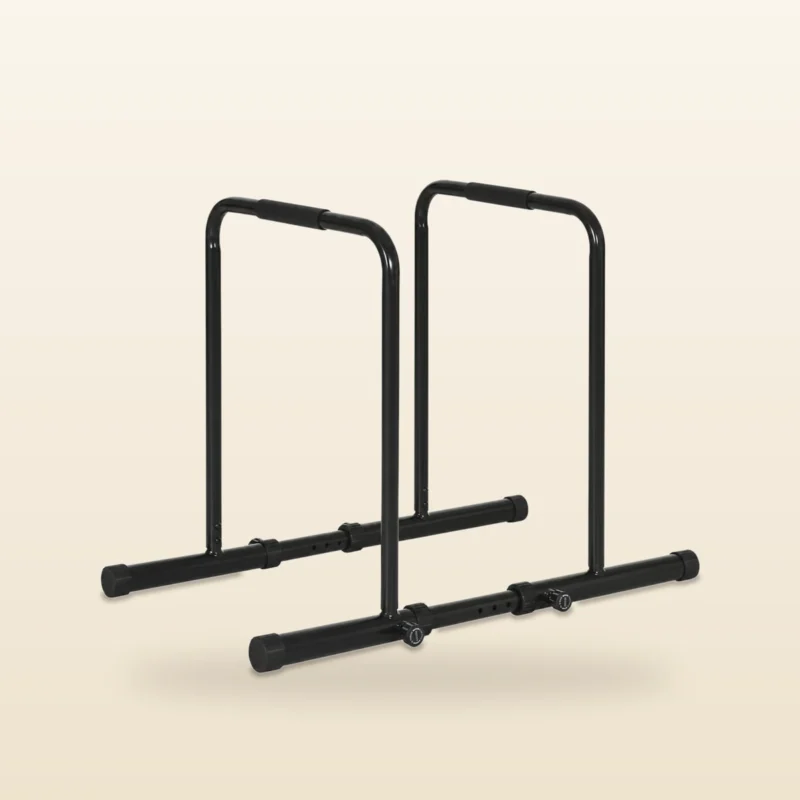 Dips barres parallèles réglables DipsDeep — vue trois quarts studio — WO-Calisthenics