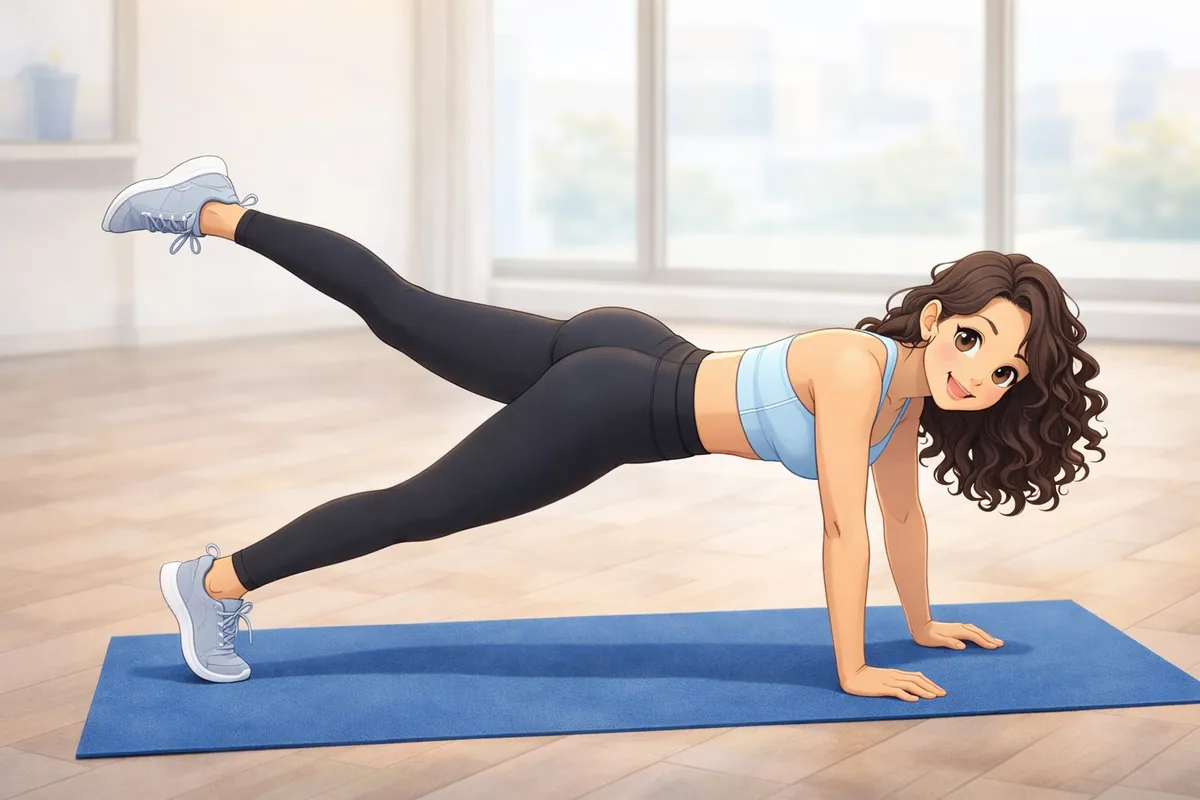 exercices dos sans matériel 11 | WO-Calisthenics Naïa en planche avec élévation d'une jambe