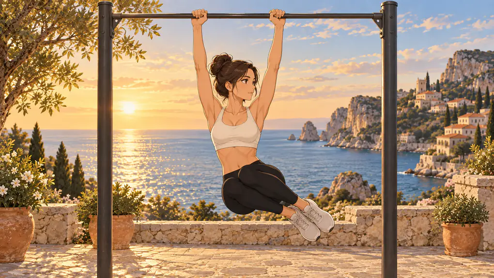 abs workout 11 | WO-Calisthenics Léa en hanging knee raise avec rotation des genoux sur le côté