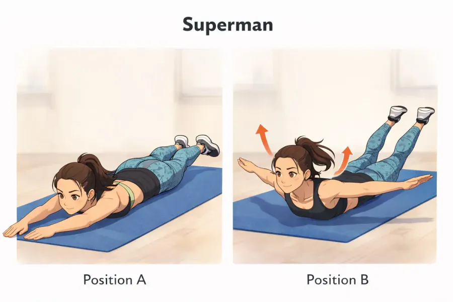 exercices dos sans matériel 4 | WO-Calisthenics Naïa fait le superman, exercice dos sans matériel au sol