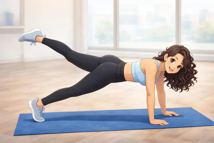 exercices dos sans matériel 11 | WO-Calisthenics Naïa en planche avec élévation d'une jambe