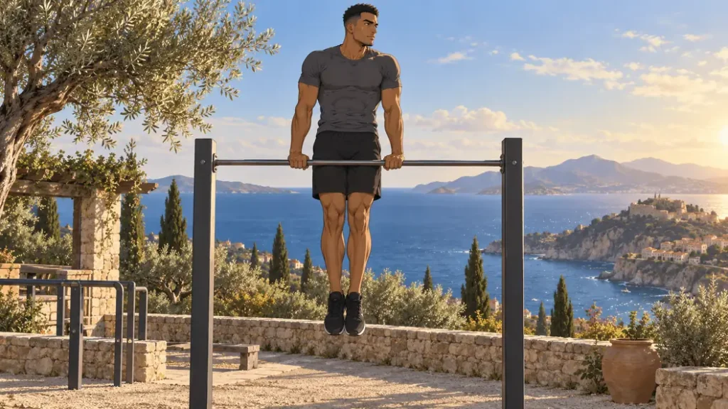 figures calisthenics 5 | WO-Calisthenics Sami en fin de muscle-up, buste au-dessus de la barre