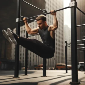 muscle up 5 | WO-Calisthenics L-sit en suspension à la barre fixe, jambes tendues à l'horizontale